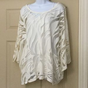 Lane Bryant Sheer cream zebra top